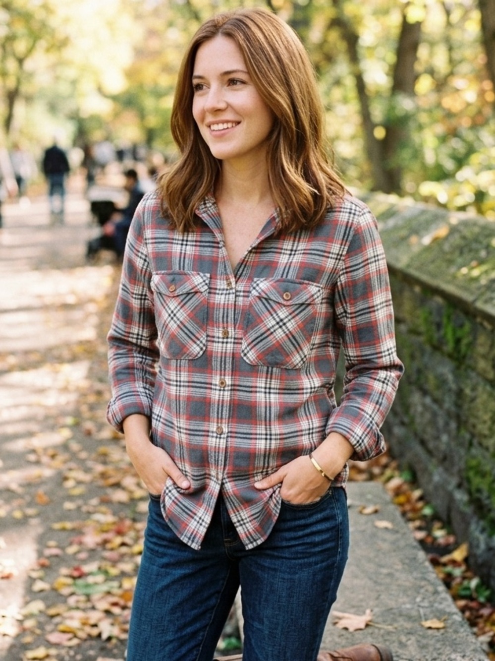J.Crew Women's Gray & Red Plaid Flannel Shirt Soft Cotton Button Down Size 0(XS)